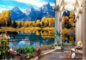 Mountain Morning Wall Mural Großhandel Wandbild Fototapete Landschaft Vor Dem Fenster Benutzerdefinierte Fototapeten Von Chinamural2015 $28 15 Auf De Dhgate