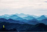 Mountain Morning Wall Mural Misty Mountain Wallpaper Foggy Mountain Silhouette by