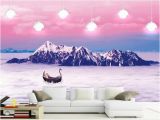 Mountain Mural On Wall Custom Size 3d Wallpaper Living Room Mural Snow Mountain Cloud Sea Scenery Picture Mural Home Decor Creative Hotel Study Wall Paper 3d Babe