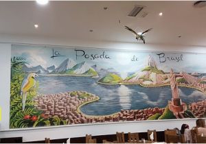 Mountain Mural On Wall La Posada De Brasil Málaga Centro Restaurant