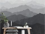 Mountain Mural On Wall Mountain Mural Wallpaper Black and White Grey Ombre