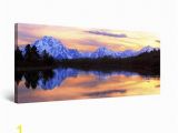 Mountain Mural Wall Art Startonight Canvas Wall Art Mountain Mirror Landscape Framed 24 X 48 Inches