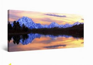 Mountain Mural Wall Art Startonight Canvas Wall Art Mountain Mirror Landscape Framed 24 X 48 Inches