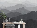 Mountain Mural Wall Art Wallpaper Mountain Mural Wallpaper Black and White Grey Ombre