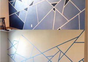 Mountain Wall Mural Diy Abstract Wall Design I Used One Roll Of Painter S Tape and