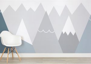 Mountain Wall Mural Diy Kids Blue and Gray Mountains Wall Mural