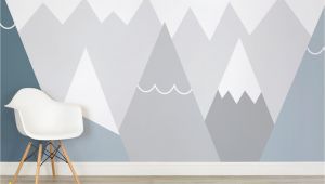 Mountain Wall Mural Kids Kids Blue and Gray Mountains Wall Mural