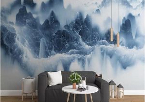 Mountain Wall Mural Paint 3d Chinese Tv Background Wall Paper Ink Landscape Artistic Mural Painting Living Room Decoration Wall Cloth Wallpaper High Resolution Wallpaper