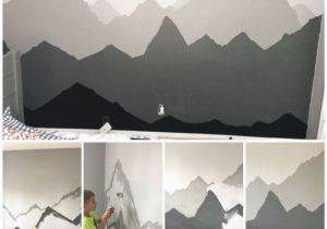 Mountain Wall Mural Paint Boys Room Mountain Wall Painting Mural Painted by Hand Diy