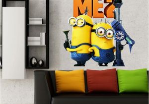 Movie themed Wall Murals Movie Yellow Man Wall Stickers Kids Room Decorations 1410 Diy Pvc Cartoon Home Decals Children T 3d Mural Art 3 5