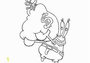 Mr Crabs Coloring Pages Mr Krabs Money Bag E993