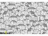 Mural Art Wall Hangings City Seamless Pattern Balck White Wall Mural