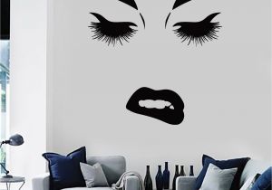 Mural Art Wall Stickers Vinyl Wall Decal Beauty Woman Face Eyes Lips Lashes Stickers