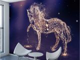 Mural Canvas Wall Covering 3d ₪shinehome 3d Glittering Running Horse Wallpapers 3 D Animal