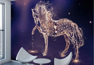 Mural Canvas Wall Covering 3d ₪shinehome 3d Glittering Running Horse Wallpapers 3 D Animal