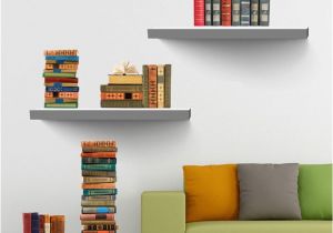 Mural Floating Shelf Removable Diy 3d Wall Sticker Creative Bookshelf Book Wallpaper for