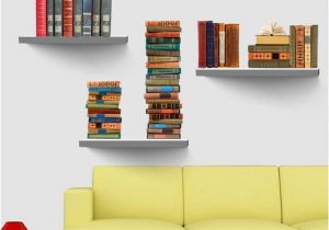 Mural Floating Shelf Removable Diy 3d Wall Sticker Creative Bookshelf Book Wallpaper for