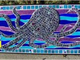 Mural Mosaic Puzzles Octopus Beach Ocean Sea Life Nautical Mosaic Stained Glass