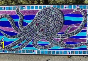 Mural Mosaic Puzzles Octopus Beach Ocean Sea Life Nautical Mosaic Stained Glass