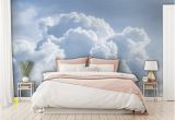 Mural On Bedroom Wall Blue Sky with Clouds Wallpaper Self Adhesive Heaven Mural