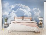 Mural On Bedroom Wall Blue Sky with Clouds Wallpaper Self Adhesive Heaven Mural