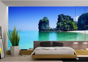 Mural On Bedroom Wall Coastal Decor with Dark Furniture Google Search