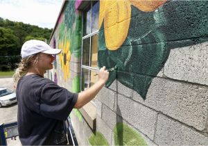 Mural On Concrete Wall Main Street Elkader S Art In the Alley