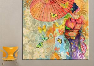 Mural Painting Companies 2019 1 Panel Wall Art Japanese Kimono Oil Painting Canvas Wall