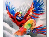 Mural Painting Cost 2019 Hand Painted Free Shippiing Pop Art Oil Painting Animal Parrot