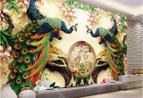 Mural Painting Cost Custom 3d Wall Mural Wallpaper 3d Non Woven Peacock Living Room Tv