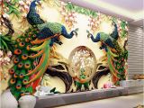 Mural Painting Cost Custom 3d Wall Mural Wallpaper 3d Non Woven Peacock Living Room Tv