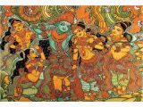 Mural Painting Cost Ret M Art Digital Art Kerala Mural Krishna Leela with Gopis