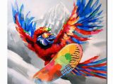 Mural Painting Prices 2019 Hand Painted Free Shippiing Pop Art Oil Painting Animal Parrot