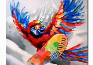 Mural Painting Prices 2019 Hand Painted Free Shippiing Pop Art Oil Painting Animal Parrot