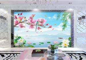 Mural Painting Prices 3d Wallpaper Custom Non Woven Mural Flower and Bird Rhyme