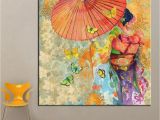 Mural Painting Supplies 2019 1 Panel Wall Art Japanese Kimono Oil Painting Canvas Wall