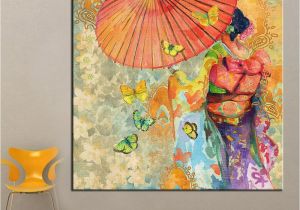 Mural Painting Supplies 2019 1 Panel Wall Art Japanese Kimono Oil Painting Canvas Wall