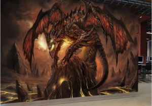 Mural Paints Supplies Custom Mural Wallpaper World Warcraft Fiery Dragon Background