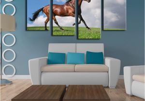 Mural Printing Service 2019 4 Panels Horse Art Picture Frames Wall Painting Print