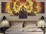 Mural Printing Service 5 Panel Overwatch Zenyatta Game Canvas Printed Painting for Living