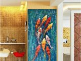 Mural Printing Service Wall Art Picture Hd Print Chinese Abstract Nine Koi Fish Landscape