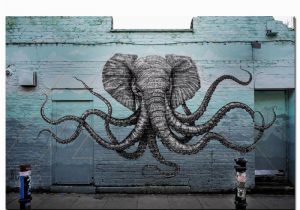 Mural Size Prints Mural Of A Hybrid Elephant Octopus Creature Painting Print On Canvas