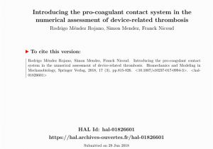 Mural Thrombus Treatment Putational Model Of Device Induced Thrombosis and Thromboembolism