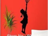 Mural Wall Art Stickers Free Shipping Banksy Balloon Girl Wall Stickers Decal Home