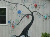 Murals for Exterior Walls Tree Mural Brightens Exterior Wall Of Outbuilding or Home