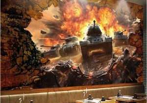 Murals for Restaurant Walls Custom Mural Wallpaper 3d Stereo Tank Broken Wall Battlefront Wall Paper for Kids Bedroom Restaurant Personality Wallpaper top Wallpapers top