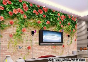 Murals On Wall which are Bricks 3d Wallpaper Custom Non Woven Mural Rose Flower Vines Brick Wall Decor Painting Picture 3d Wall Muals Wall Paper for Walls 3 D Hd Hd Hd