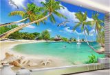 Murals Your Way Coupon Code Custom 3 D Wallpaper Wall Murals 3d Wallpaper Beach Tree Waves