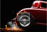 Muscle Car Wall Murals Hot Rod Burnout On A Black Background Wall Mural • Pixers • We Live