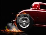 Muscle Car Wall Murals Hot Rod Burnout On A Black Background Wall Mural • Pixers • We Live